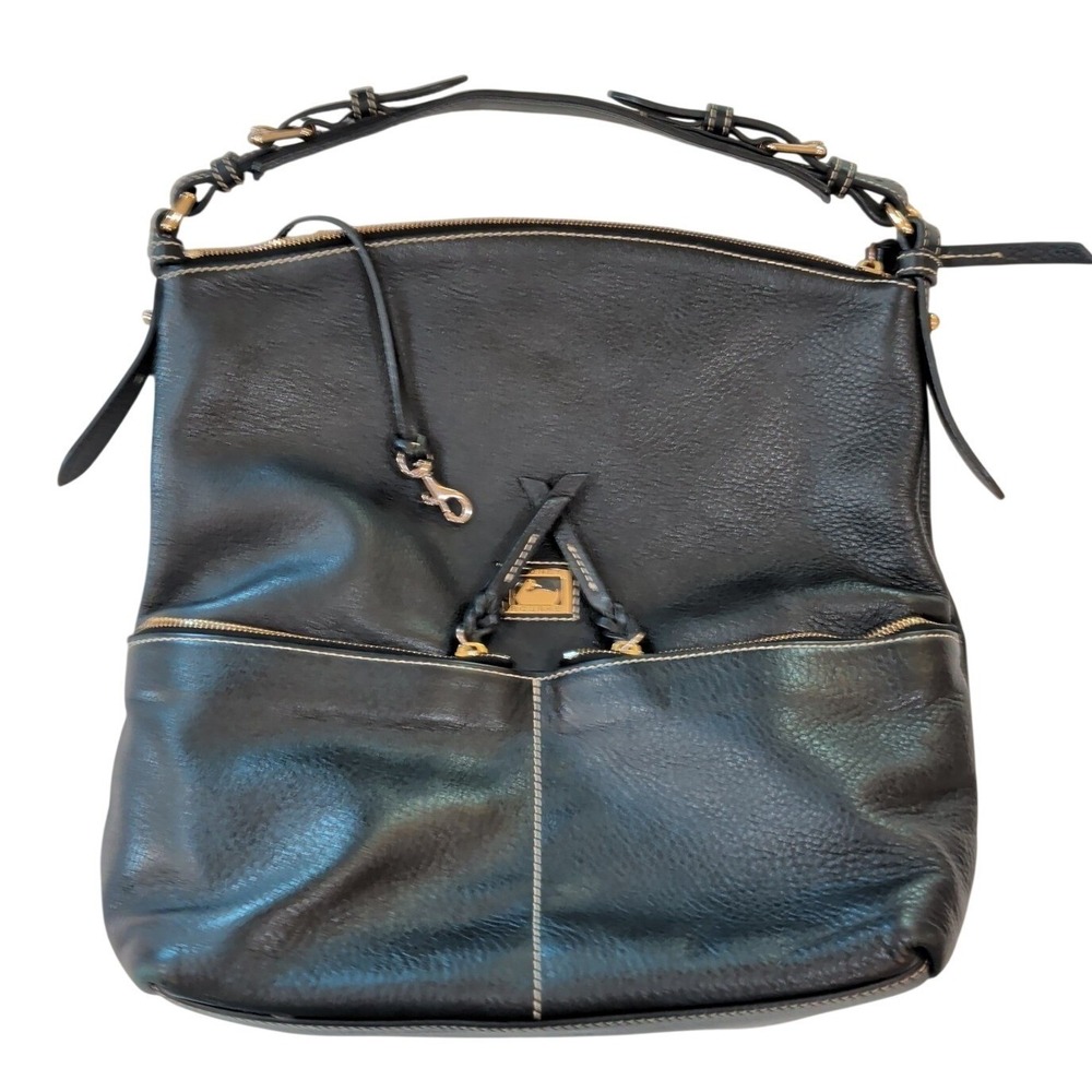 Vintage Dooney & Bourke Black Leather Shoulder Bag Purse Deep Large Read